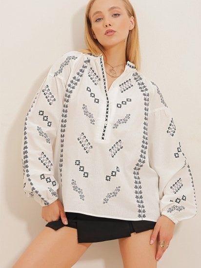 Блуза Trend Alacati Stili модель ALC-X10544/Beyaz — фото 4 - INTERTOP