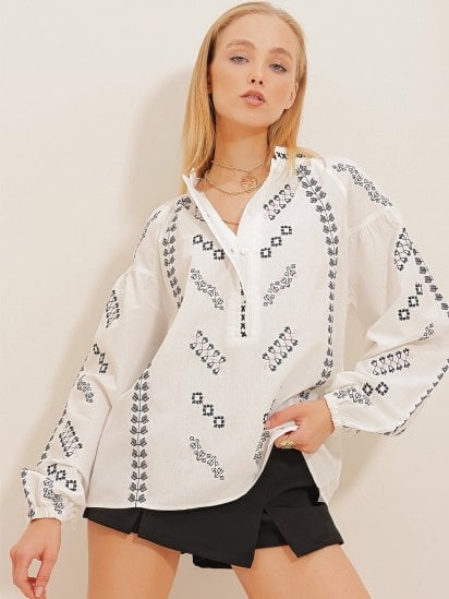 Блуза Trend Alacati Stili модель ALC-X10544/Beyaz — фото - INTERTOP