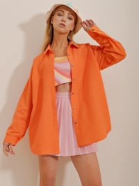 Оранжевый - Рубашка Trend Alacati Stili