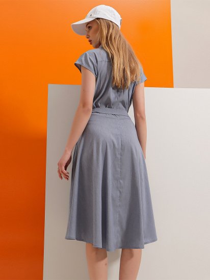 Сукня міді Trend Alacati Stili модель ALC-X6056/Indigo Mavi — фото - INTERTOP