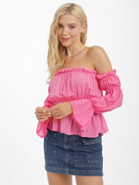 Розовый - Блуза Trend Alacati Stili