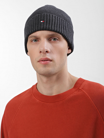 Шапка Tommy Hilfiger Essential Flag Beanie модель AM0AM10337-PA7 — фото 4 - INTERTOP