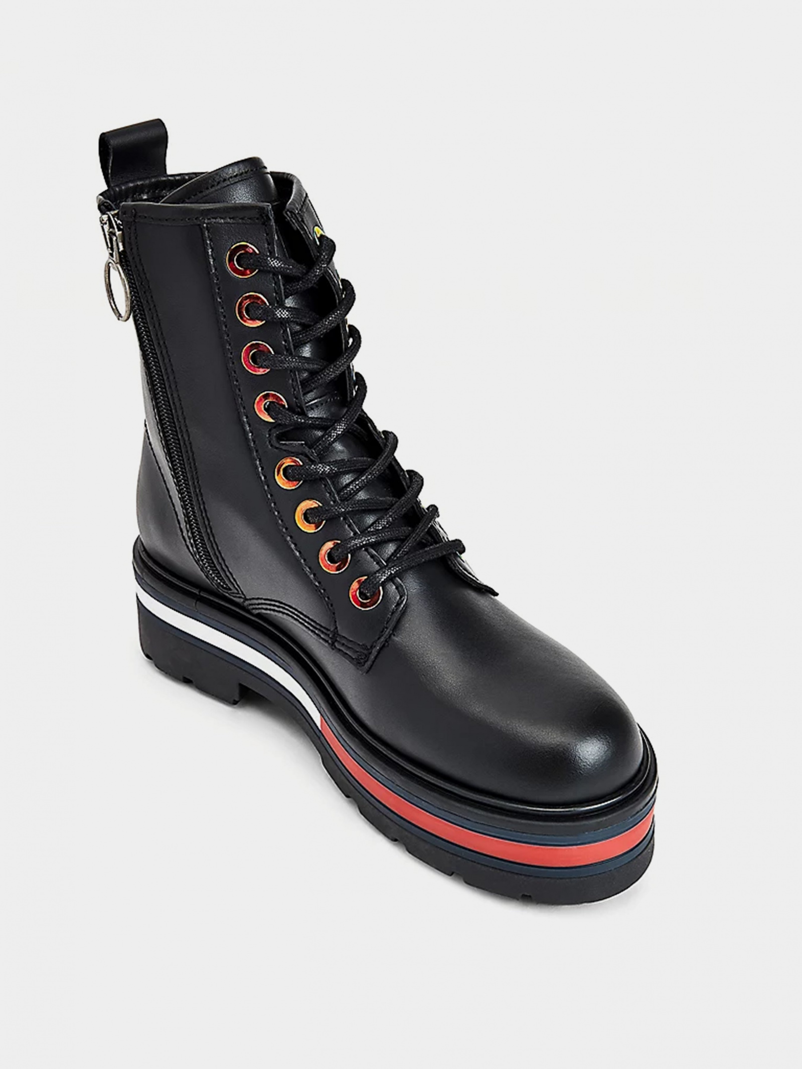 tommy badge iridescent eyelet cleat boots