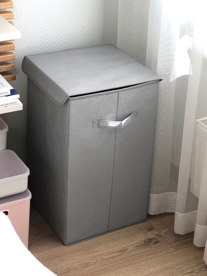 МВМ MY HOME ­Ящик для хранения текстильный серый модель TH-02 GRAY — фото - INTERTOP