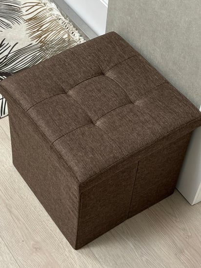 MBM MY HOME ­Пуф для хранения текстильный коричневый модель TH-03 BROWN — фото - INTERTOP