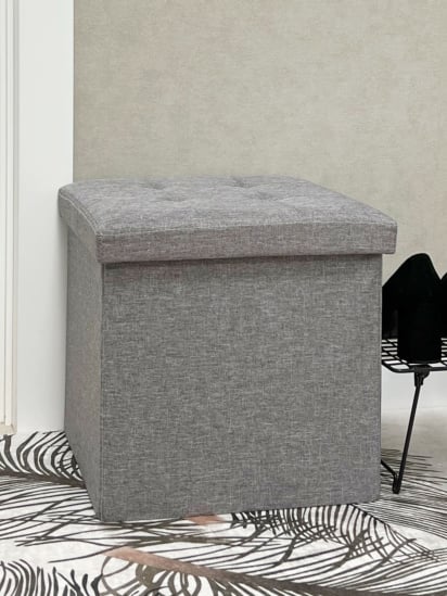 MBM MY HOME ­Пуф для зберігання текстильний сірий модель TH-03 GRAY — фото 4 - INTERTOP