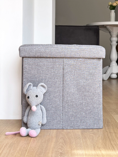 MBM MY HOME ­Пуф для зберігання текстильний сірий модель TH-03 GRAY — фото 5 - INTERTOP