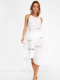 Белый - Платье миди Trendyol
