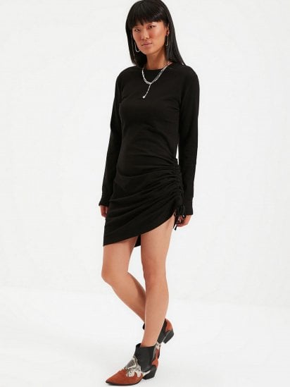 Платье мини Trendyol модель TWOAW22EL0084/Siyah — фото 4 - INTERTOP