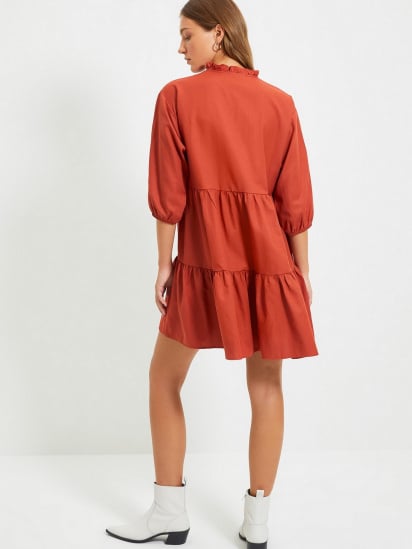 Платье мини Trendyol модель TWOAW22EL0131/Kiremit — фото - INTERTOP