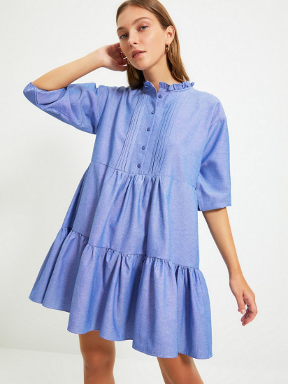 Платье мини Trendyol модель TWOAW22EL0131/Mavi — фото 3 - INTERTOP