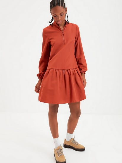 Платье мини Trendyol модель TWOAW22EL0180/Kiremit — фото 3 - INTERTOP