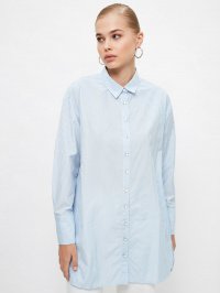 Голубой - Рубашка Trendyol