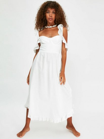 Сукня міді Trendyol модель TBESS21EL4303/Beyaz — фото 3 - INTERTOP