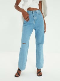 Голубой - Широкие джинсы Trendyol Wide Leg