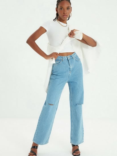 Широкі джинси Trendyol Wide Leg модель TWOAW22JE0251/Mavi — фото 3 - INTERTOP