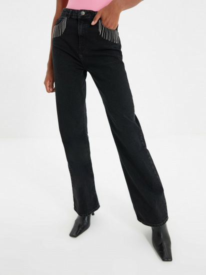 Прямые джинсы Trendyol Wide Leg модель TWOAW22JE0276/Siyah — фото - INTERTOP