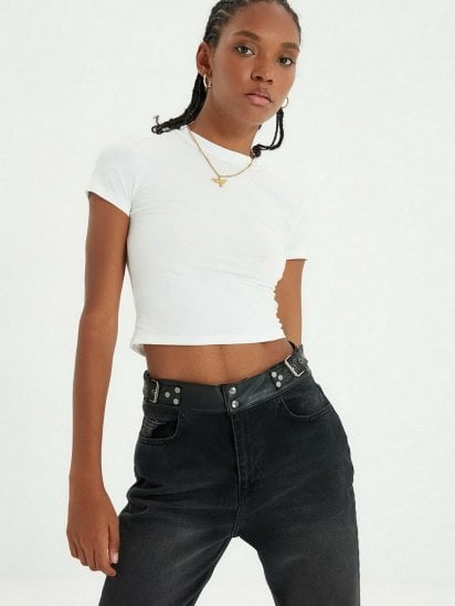 Прямі джинси Trendyol Mom модель TWOAW22JE0284/Siyah — фото 4 - INTERTOP