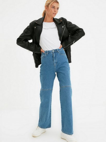Широкие джинсы Trendyol Wide Leg модель TWOAW22JE0830/Mavi — фото 4 - INTERTOP