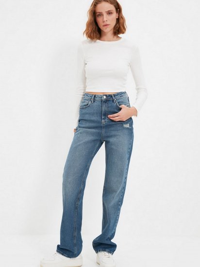 Прямые джинсы Trendyol Wide Leg модель TWOAW22JE0918/Mavi — фото 5 - INTERTOP