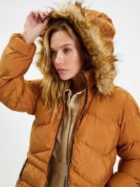 Коричневий - Зимова куртка Trendyol