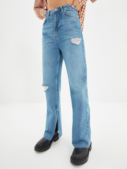 Прямі джинси Trendyol Wide Leg модель TWOAW22JE0450/Mavi — фото 4 - INTERTOP