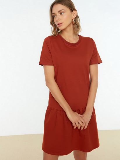 Сукня-футболка Trendyol модель TWOSS22EL0825/Camel — фото 4 - INTERTOP