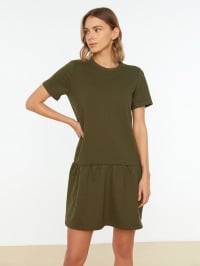 Зелений - Сукня-футболка Trendyol