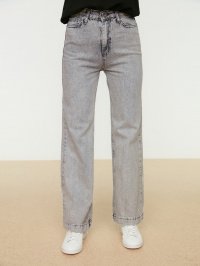 Серый - Прямые джинсы Trendyol