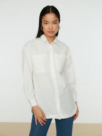 Белый - Рубашка Trendyol