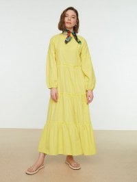 Жёлтый - Платье макси Trendyol
