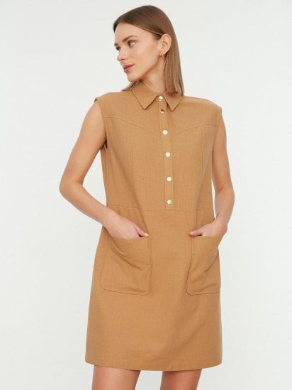 Сукня міні Trendyol модель TWOSS22EL1068/Camel — фото - INTERTOP