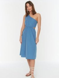 Синій - Сукня міді Trendyol