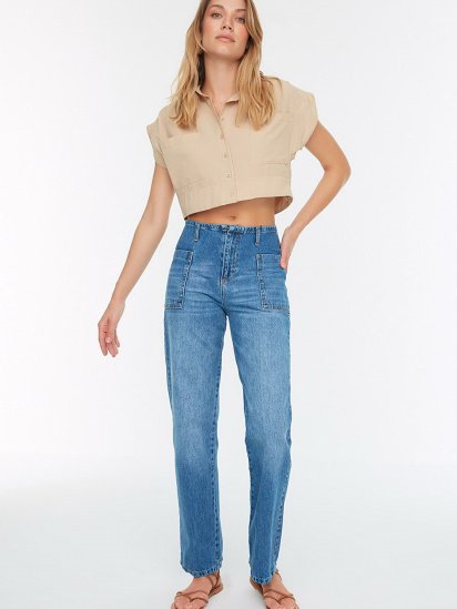 Широкие джинсы Trendyol модель TWOSS22JE00028/Mavi — фото - INTERTOP