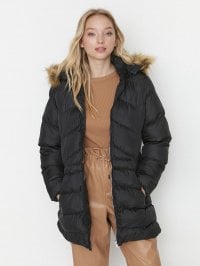 Чорний - Зимова куртка Trendyol