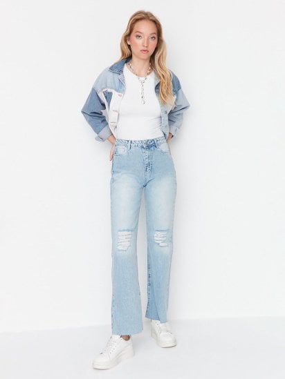 Широкие джинсы Trendyol модель TWOAW23JE00176/Acik Mavi — фото 3 - INTERTOP