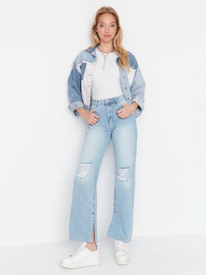 Широкие джинсы Trendyol модель TWOAW23JE00176/Acik Mavi — фото - INTERTOP