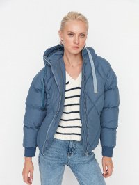 Голубой - Зимняя куртка Trendyol