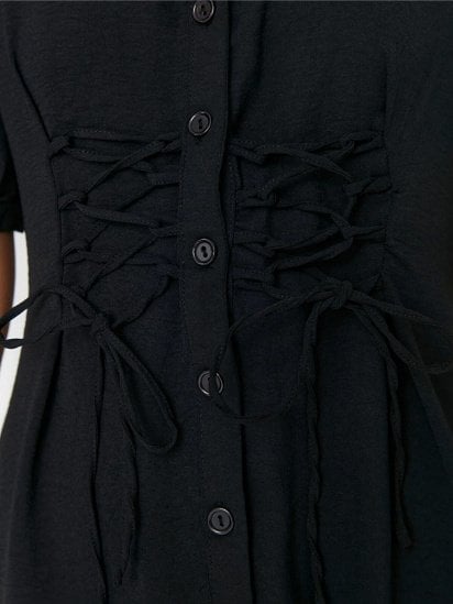 Платье мини Trendyol модель TWOSS22EL00426/Siyah — фото 3 - INTERTOP