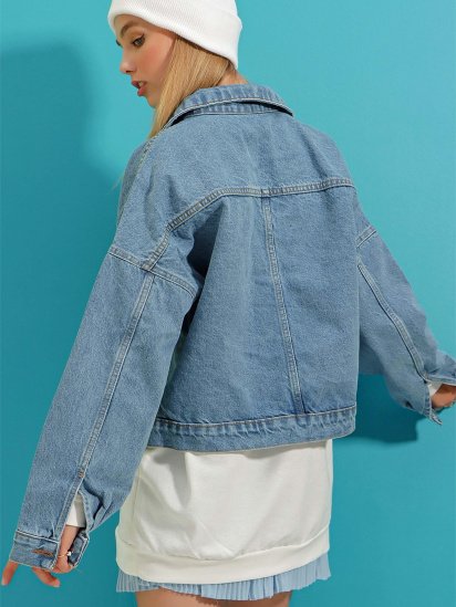 Джинсова куртка Trend Alacati Stili модель ALC-X3631-RV/Mavi — фото - INTERTOP