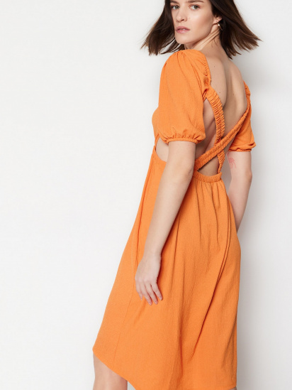 Платье миди Trendyol модель TWOSS23EL01595/Turuncu — фото 4 - INTERTOP