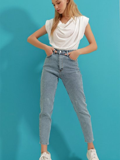 Зауженные джинсы Trend Alacati Stili модель ALC-X9293ACIK MAVİ — фото 3 - INTERTOP