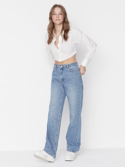 Широкі джинси Trendyol модель TWOAW23JE00566/Mavi — фото 4 - INTERTOP