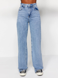 Голубой - Широкие джинсы Trendyol