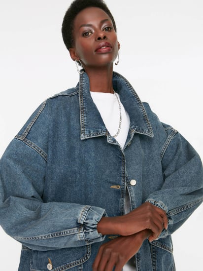 Джинсова куртка Trendyol модель TWOSS21CE0289/Koyu Mavi — фото 3 - INTERTOP
