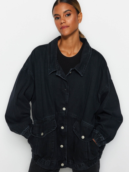 Джинсовая куртка Trendyol модель TWOSS21CE0289/Siyah — фото - INTERTOP