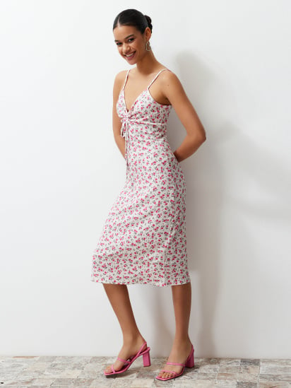 Платье миди Trendyol модель TWOSS23EL01454/Ekru — фото 4 - INTERTOP