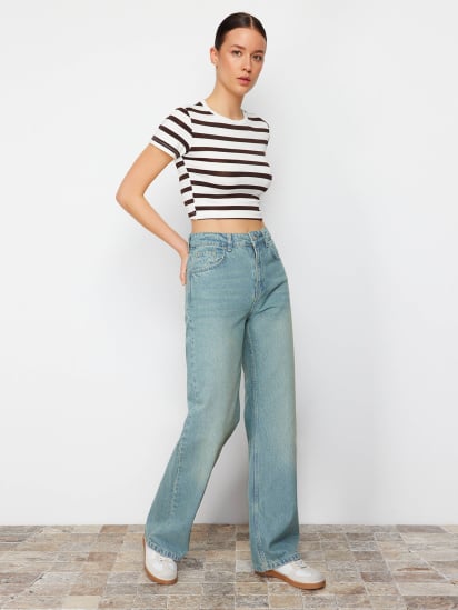 Широкі джинси Trendyol модель TWOSS23JE00166/Mavi — фото - INTERTOP