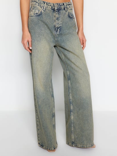 Широкі джинси Trendyol модель TWOSS24JE00014/Mavi — фото - INTERTOP