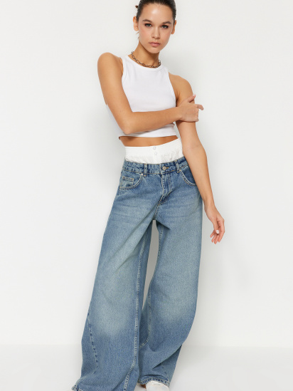 Широкі джинси Trendyol модель TWOSS24JE00053/Mavi — фото - INTERTOP